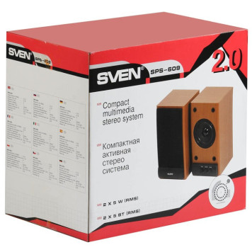 Колонки Sven SPS-609 2.0 черный 10Вт 
