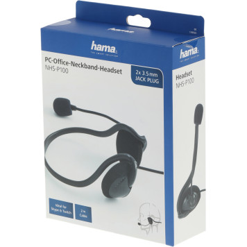 Наушники с микрофоном Hama NHS-P100 черный 2м накладные шейный обод (00139920) -7