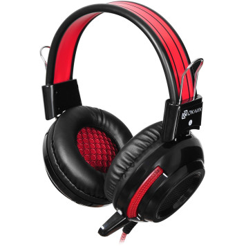 Наушники с микрофоном Oklick HS-G300 ARMAGEDDON черный/красный 2.5м мониторные оголовье (AH-V1) 