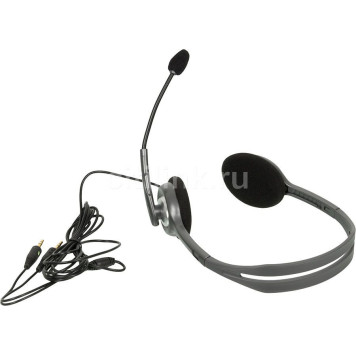 Наушники с микрофоном Logitech H110 темно-серый 1.8м накладные оголовье (981-000472) -1