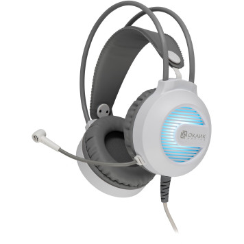 Наушники с микрофоном Оклик HS-L300G White белый 2.2м мониторные USB оголовье (1796952) -15