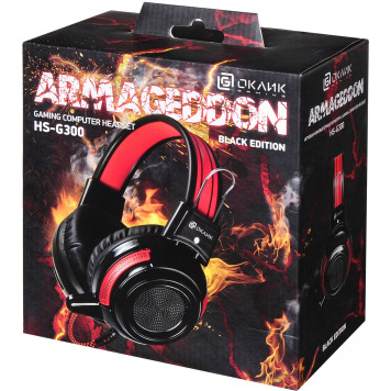 Наушники с микрофоном Oklick HS-G300 ARMAGEDDON черный/красный 2.5м мониторные оголовье (AH-V1) -7