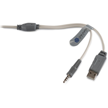 Наушники с микрофоном Оклик HS-L300G White белый 2.2м мониторные USB оголовье (1796952) -11
