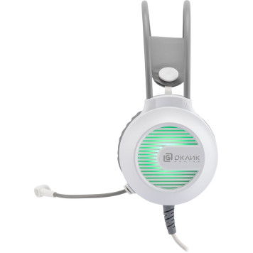 Наушники с микрофоном Оклик HS-L300G White белый 2.2м мониторные USB оголовье (1796952) -7