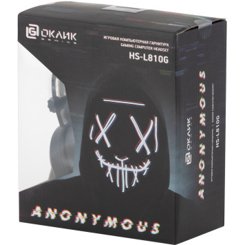 Наушники с микрофоном Оклик HS-L810G ANONYMOUS черный 2.2м мониторные оголовье (SW-HG100) 