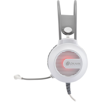 Наушники с микрофоном Оклик HS-L300G White белый 2.2м мониторные USB оголовье (1796952) -9