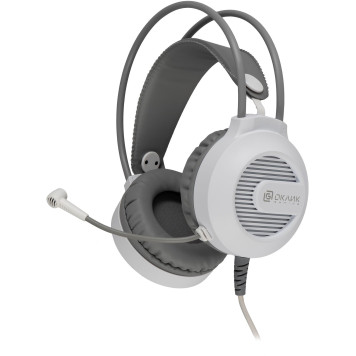 Наушники с микрофоном Оклик HS-L300G White белый 2.2м мониторные USB оголовье (1796952) -14