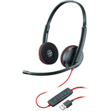 Наушники с микрофоном Plantronics Blackwire C3220 черный/красный 1.5м накладные оголовье (209745-201) 