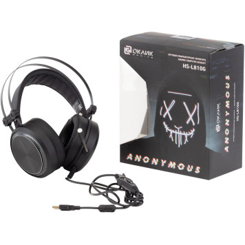 Наушники с микрофоном Оклик HS-L810G ANONYMOUS черный 2.2м мониторные оголовье (SW-HG100) -2
