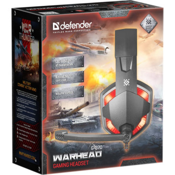 Наушники с микрофоном Defender Warhead G-370 черный/красный 2м накладные оголовье (64037) -7