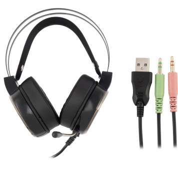 Наушники с микрофоном Оклик HS-L700G INFINITY черный 2.2м мониторные оголовье (HS-L700G) -3