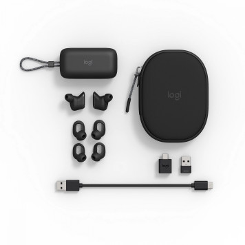 Наушники с микрофоном Logitech ZONE TRUE WIRELESS темно-серый вкладыши BT в ушной раковине (985-001082) -1