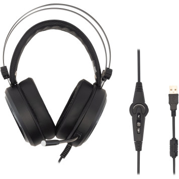 Наушники с микрофоном Оклик HS-L810G ANONYMOUS черный 2.2м мониторные оголовье (SW-HG100) -3
