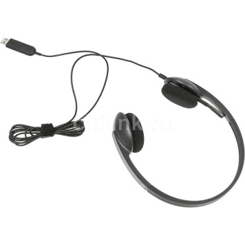 Наушники с микрофоном Logitech H340 темно-серый 1.8м накладные USB оголовье (981-000509) -1