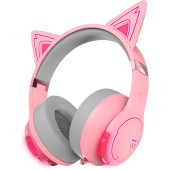 Наушники с микрофоном Edifier G5BT Cat розовый/серый мониторные BT оголовье
