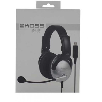 Наушники с микрофоном Koss SB45-USB черный/серебристый 2.4м мониторные оголовье (15116464) 