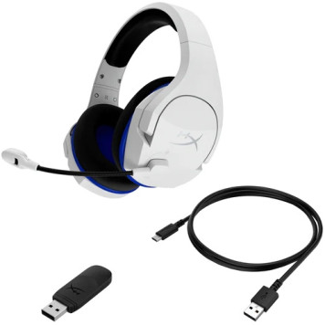 Наушники с микрофоном HyperX Stinger Core Wireless PS5 (CS002-WA) белый/голубой накладные Radio оголовье (4P5J1AA) -7