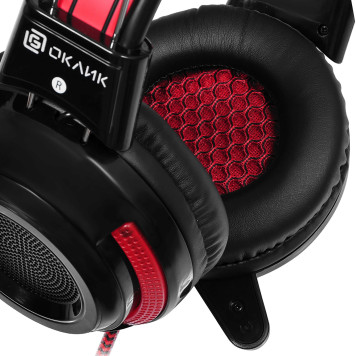 Наушники с микрофоном Oklick HS-G300 ARMAGEDDON черный/красный 2.5м мониторные оголовье (AH-V1) -4
