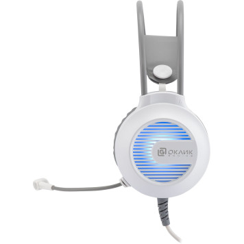 Наушники с микрофоном Оклик HS-L300G White белый 2.2м мониторные USB оголовье (1796952) -8