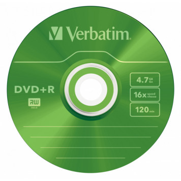 Диск DVD+R Verbatim 4.7Gb 16x Slim case (5шт) Color (43556) -2