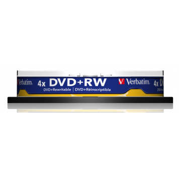 Диск DVD+RW Verbatim 4.7Gb 4x Cake Box (10шт) (43488) 