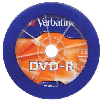 Диск DVD-R Verbatim 4.7Gb 16x wagon wheel (50шт) (43 731) -1