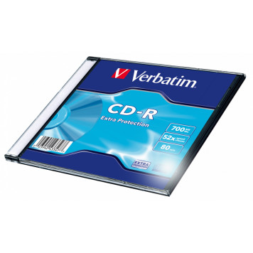 Диск CD-R Verbatim 700Mb 52x Slim case (1шт) (43347) 