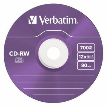 Диск CD-RW Verbatim 700Mb 12x Slim case (5шт) Color (43167) -2