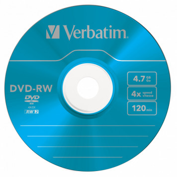 Диск DVD-RW Verbatim 4.7Gb 4x Slim case (5шт) Color (43563) -2