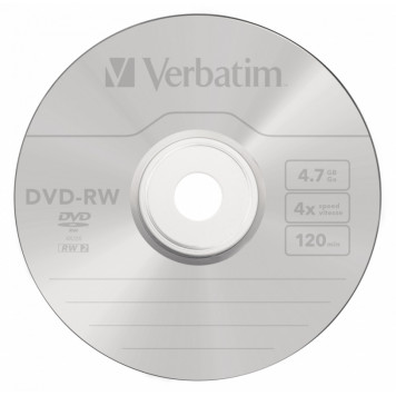Диск DVD-RW Verbatim 4.7Gb 4x Cake Box (25шт) (43639) -2