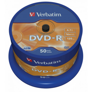 Диск DVD-R Verbatim 4.7Gb 16x Cake Box (50шт) (43548) -1