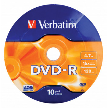 Диск DVD-R Verbatim 4.7Gb 16x bulk (10шт) (43729) -1