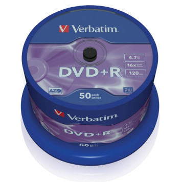 Диск DVD+R Verbatim 4.7Gb 16x Cake Box (50шт) (43550) -1