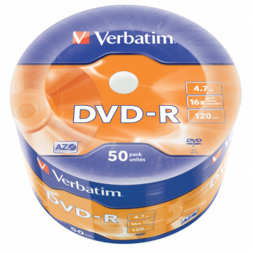 Диск DVD-R Verbatim 4.7Gb 16x bulk (50шт) (43788) -1