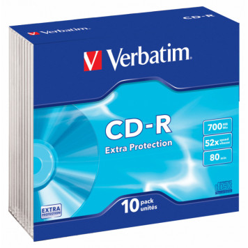 Диск CD-R Verbatim 700Mb 52x Slim case (10шт) (43415) -2