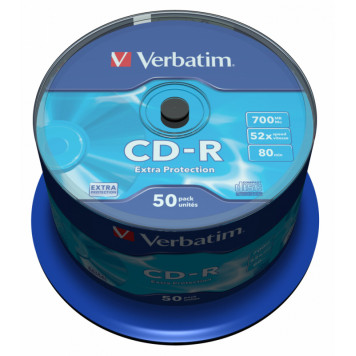 Диск CD-R Verbatim 700Mb 52x Cake Box (50шт) (43351) -1