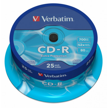 Диск CD-R Verbatim 700Mb 52x Cake Box (25шт) (43432) -1