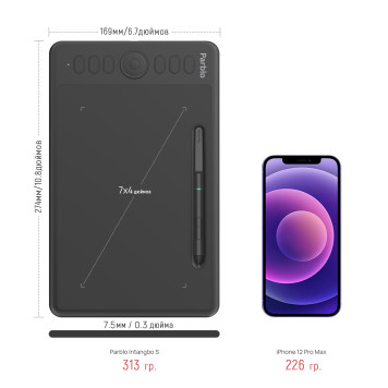 Графический планшет Parblo Intangbo S USB Type-C черный -13