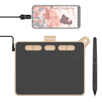 Графический планшет Parblo Ninos S USB Type-C черный/розовый -1