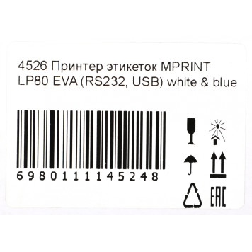 Термопринтер Mertech MPRINT LP80 EVA (для печ.накл.) стационарный белый/синий -1