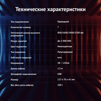 Мышь Оклик 708G MYSTERY черный оптическая (3200dpi) USB (7but) -17