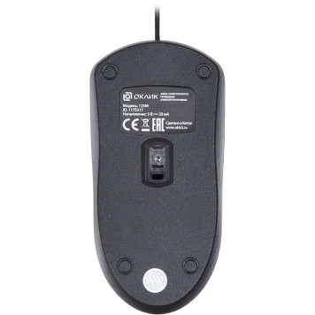 Мышь Оклик 125M черный оптическая (1200dpi) USB (2but) -1