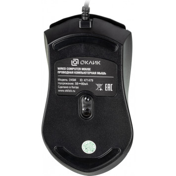 Мышь Oklick 245M черный оптическая (1000dpi) USB (3but) -17