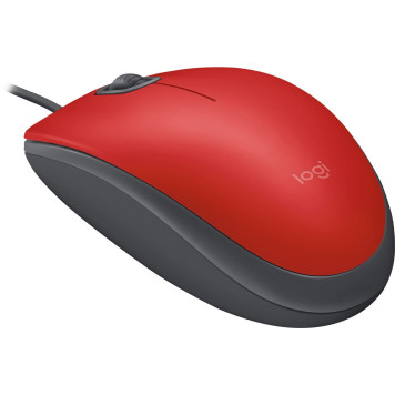 Мышь Logitech M110 красный/серый оптическая (1000dpi) silent USB (2but) -1