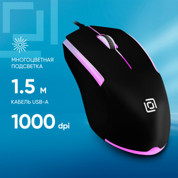 Мышь Oklick 245M черный оптическая (1000dpi) USB (3but) -1