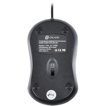 Мышь Oklick 115S черный оптическая (1200dpi) USB для ноутбука (2but) -1