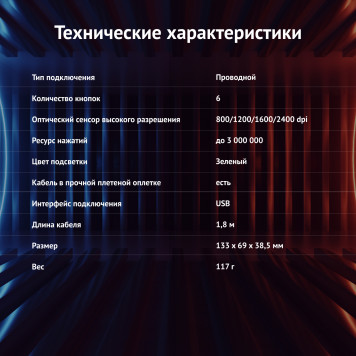 Мышь Оклик 865G Snake черный/черный оптическая (2400dpi) USB (5but) -15