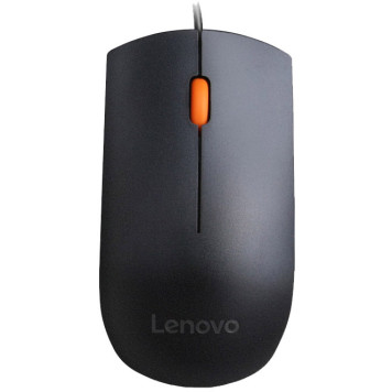 Мышь Lenovo 300 черный/оранжевый оптическая (1600dpi) USB для ноутбука (2but) -3