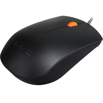 Мышь Lenovo 300 черный/оранжевый оптическая (1600dpi) USB для ноутбука (2but) -2