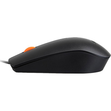 Мышь Lenovo 300 черный/оранжевый оптическая (1600dpi) USB для ноутбука (2but) 